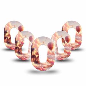 ExpressionMed Dreamy Skies Dexcom G6 Mini Tape, 5-Pack Tape Surreal Landscape, Adhesive Tape CGM Design