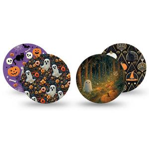ExpressionMed Halloween Forest Dexcom G7 and Dexcom Stelo Glucose Biosensor System OverPatch, 4-Pack Tape haunted woodland scene Overlay Tape for CGM
