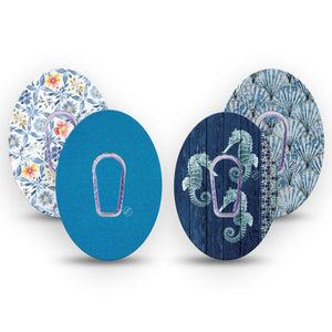ExpressionMed Seascape Dexcom G6, tape and sticker  calm seaside nature design Waterproof Plaster for Continuous Glucose Monitor