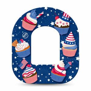 ExpressionMed Patriotic Cupcakes Pod Single Sticker Unity Sweets Cupcakes Vinyl Decoration Pump design