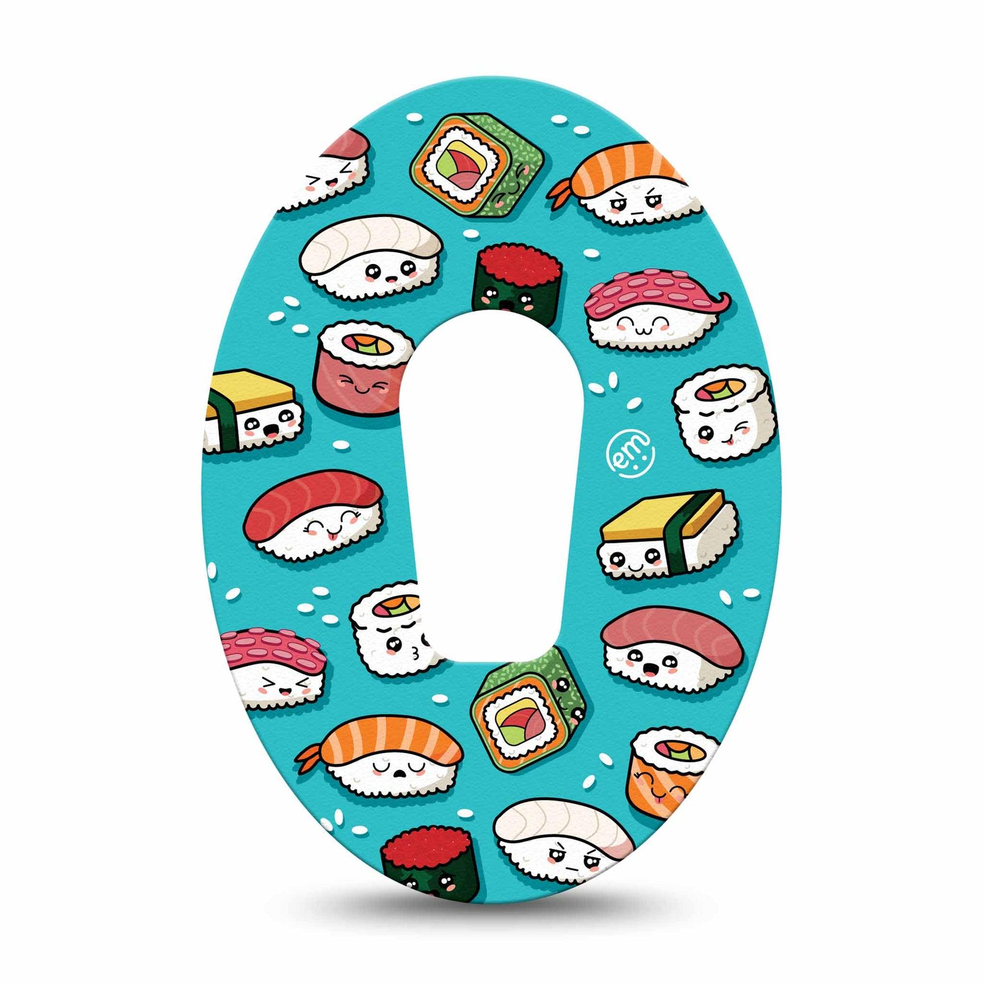 ExpressionMed Silly Sushi Dexcom G6 Tape Single Fun Sushi Rolls Plaster CGM Design