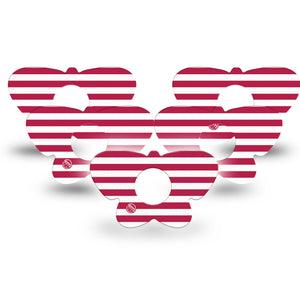 ExpressionMed Red Stripes Infusion Butterfly, 10-Pack Red stripes Fixing Ring Tape For Pump