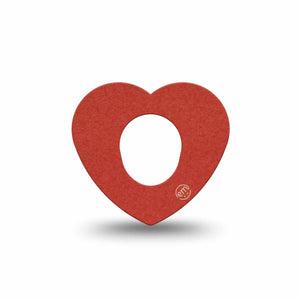 ExpressionMed Cherry Red Dexcom G7 Heart Shape Tape, Dexcom Stelo Glucose Biosensor System, Single Tape Solid Red, Overlay Patch CGM Design