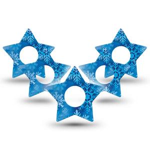ExpressionMed Falling Snow Infusion Set Star Shape Tape, 10-Pack Tape Ice Crystals, Fixing Ring Patch Continuous Glucose Monitor Design