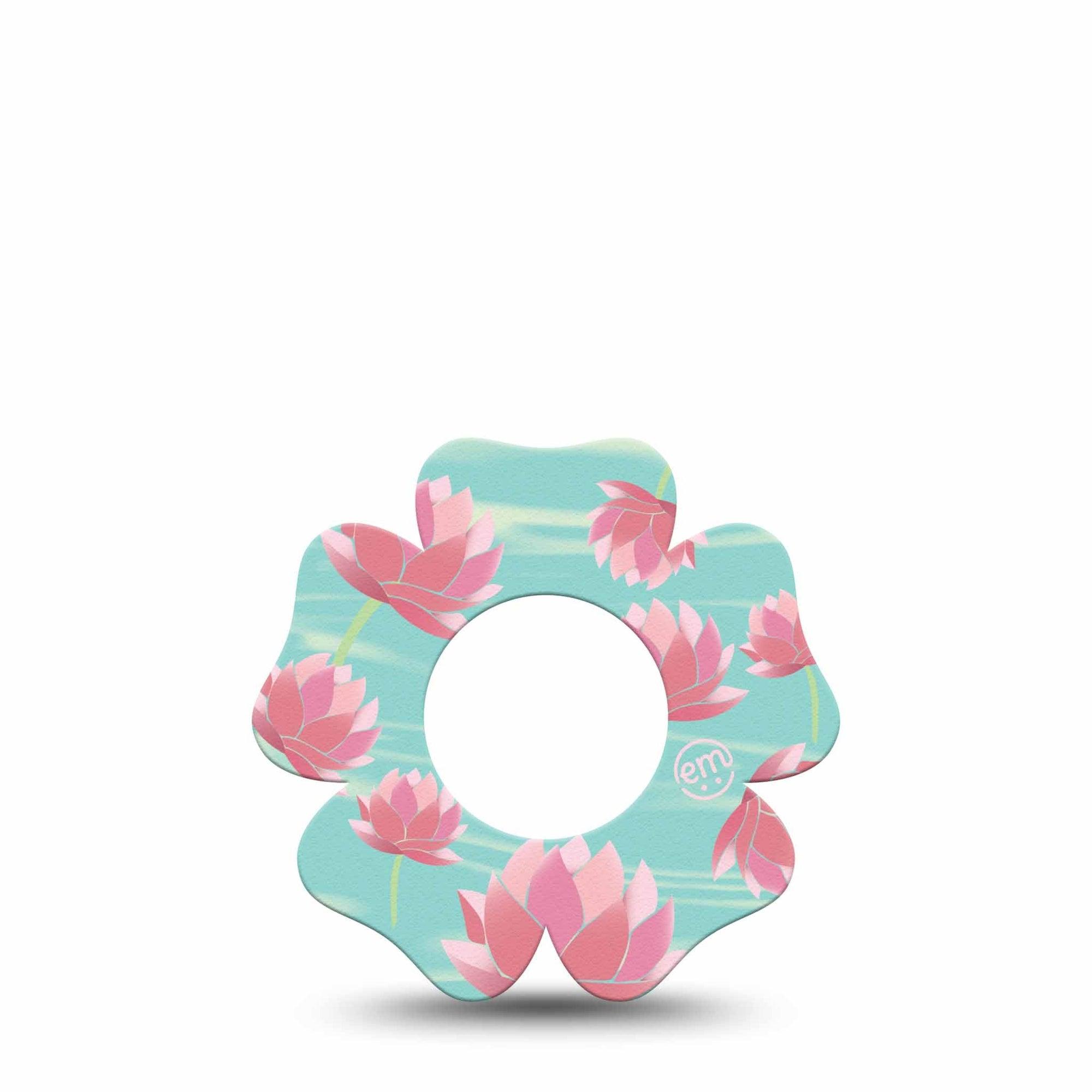 ExpressionMed Meditation Lotus Freestyle Libre 2 and Libre 2 Plus Flower Shape Tape, Abbott Lingo,  Single Tape Serene Lotus, Fixing Ring Tape CGM Design