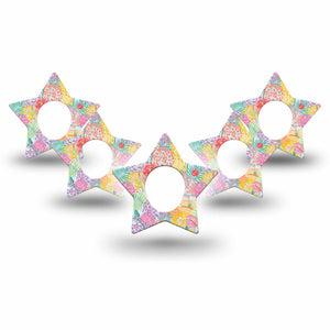 ExpressionMed Spring Flowers Dexcom G7 and Dexcom Stelo Glucose Biosensor System Star, 5-Pack Intricate florals Decorative Adhesive Tape for Continuous Glucose Monitor
