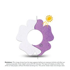 ExpressionMed Solar Violet Freestyle Libre 2 and Libre 2 Plus Flower Shape Tape, Abbott Lingo, Single Tape Sunlight-Activated, Plaster CGM Design