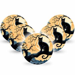 ExpressionMed Spooky Black Cat Dexcom G7 Overpatch, Dexcom Stelo Glucose Biosensor System, 5-Pack Tape Shadowy Night Cat, Overlay Tape CGM Design