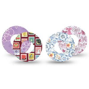 ExpressionMed Darling Details Freestyle Libre, Libre 2 Plus, and Abbott Lingo, 4-Pack Tape Happy inspired prints Decorative Patch for Continuous Glucose Monitor
