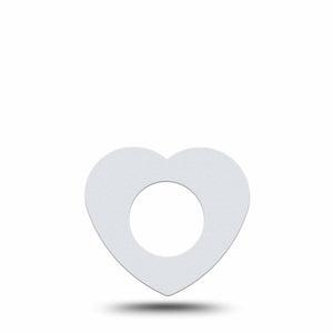 ExpressionMed White Freestyle Libre 2 and Libre 2 Plus Heart Shape Tape, Abbott Lingo,  Single Tape Neutral Color, Adhesive Patch CGM Design