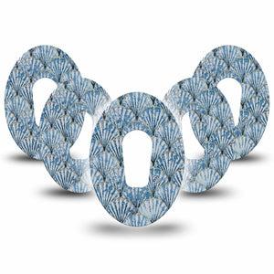 ExpressionMed Seashells Dexcom G6 Tape, 5-Pack Tape Aesthetic Sea Shell Pattern, Plaster Continuous Glucose Monitor Design