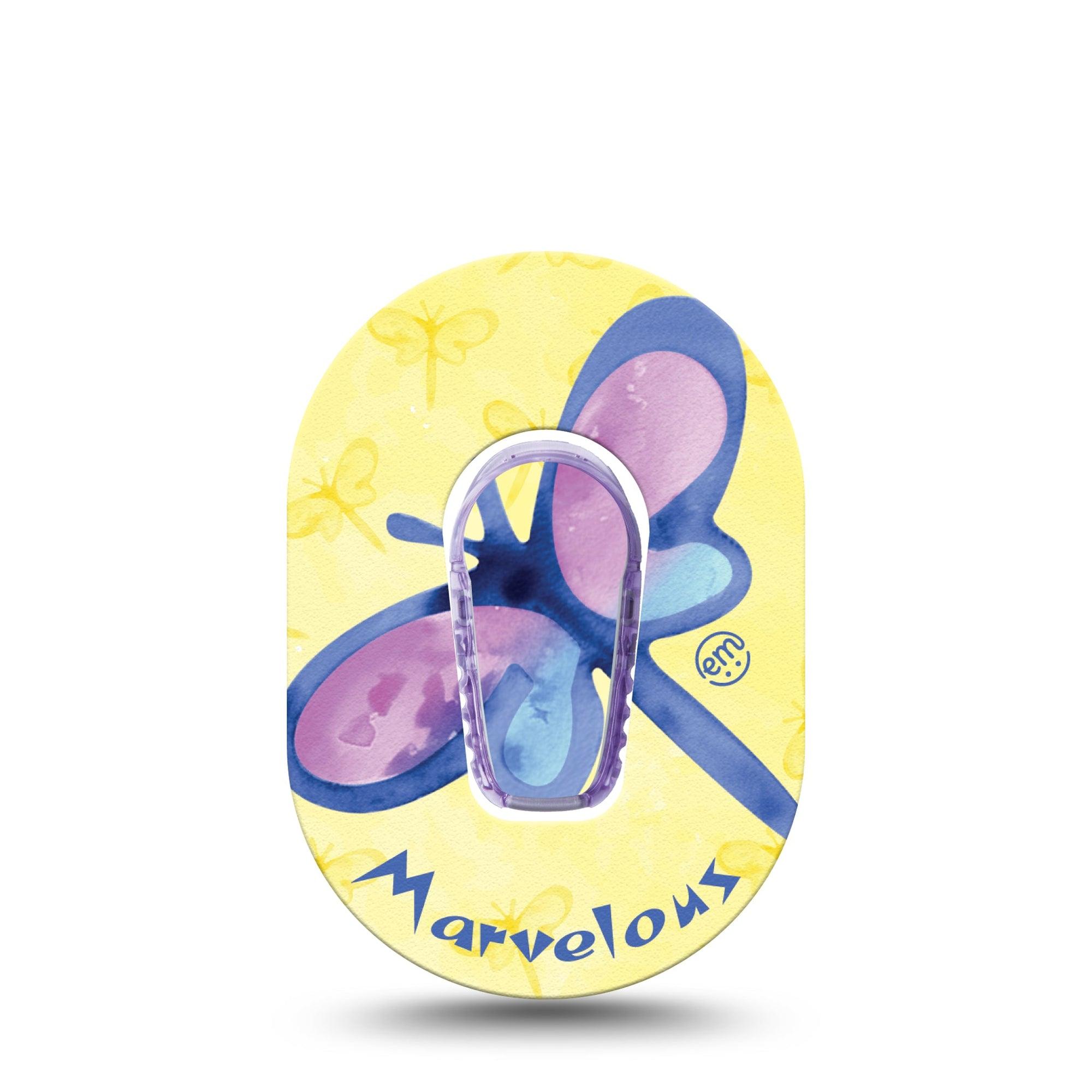 ExpressionMed Marvelous Dragonfly Dexcom G6 Mini Tape Single Tape and Single Sticker Summery Dragonfly, Adhesive Tape CGM Design