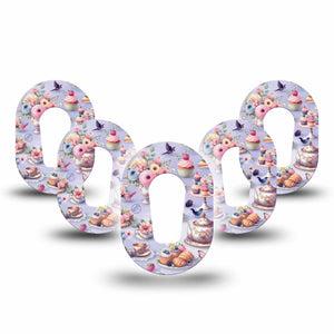 ExpressionMed Floral Tea Party Dexcom G6 Mini Tape 5-Pack Tape Cute Tea Party Theme, Adhesive Tape CGM Design