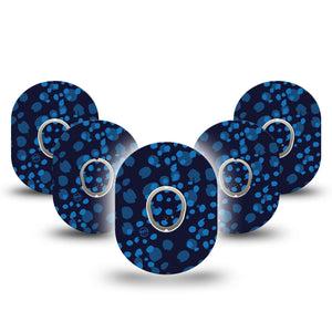 ExpressionMed Blue Drops Dexcom G7 Tape, Dexcom Stelo Glucose Biosensor System, 5-Pack Tape and 5-Pack Sticker Drops Of Blue Inspired, Overlay Tape CGM Design