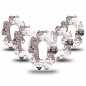 ExpressionMed Mirror Ball Dexcom G6 Flower, 5-Pack Light reflective inspired print Plaster for Continuous Glucose Monitor