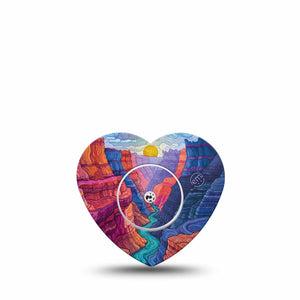 ExpressionMed Grand Canyon Freestyle Libre, Libre 2 Plus, and Abbott Lingo Heart, Single Tape and Single Sticker rugged landscape pattern Decorative Adhesive Tape for CGM