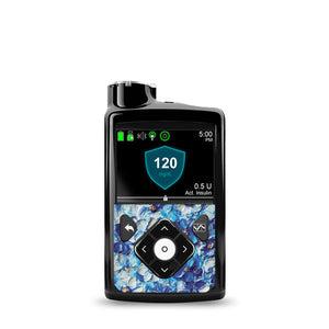 ExpressionMed Blue Paint MiniMed Pump Sticker  Single Sticker Only Textured Paint Flowers, Vinyl Decoration Pump Design