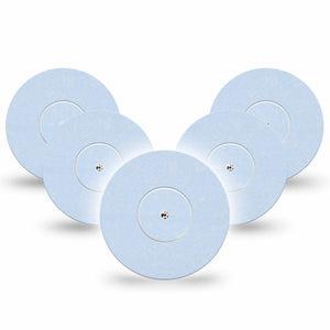 ExpressionMed Light Wash Jeans Freestyle Libre and Libre 2 Plus Tape, Abbott Lingo, 5-Pack Tape and 5-Pack Sticker Basic Color, Fixing Ring Tape Continuous Glucose Monitor Design