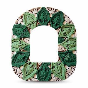 ExpressionMed Knit Monstera Omnipod, Single Tape Hand knitted inspired floral Accessories For Insulin Pump