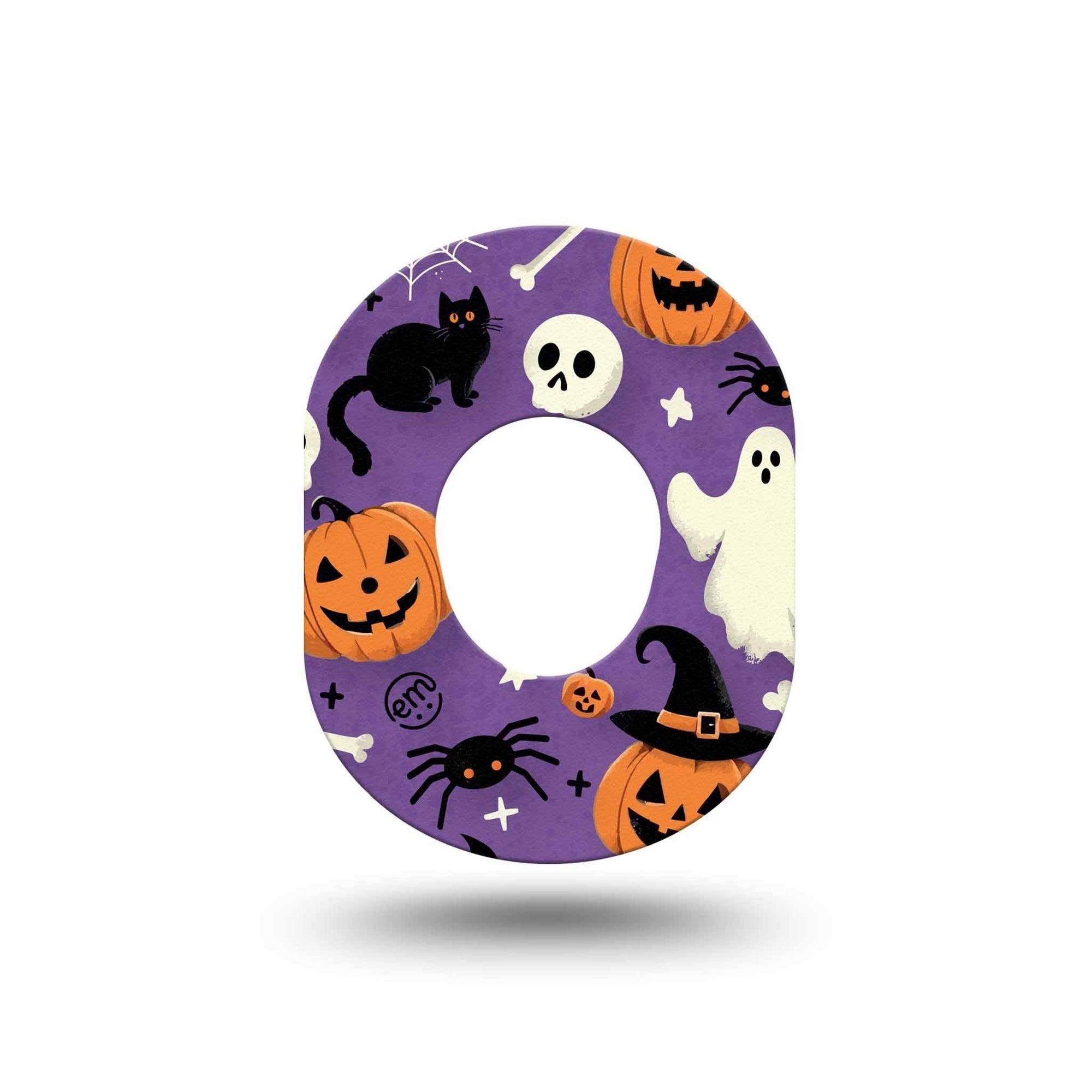 ExpressionMed Happy Halloween Dexcom G7 Mini Tape, Dexcom Stelo Glucose Biosensor System,  Single Fun Spooky Halloween Designs Patch Continuous Glucose Monitor Design