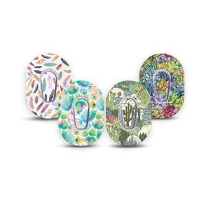 ExpressionMed Desert Succulent Variety Pack  Dexcom G6 Mini Tape 4-Pack Tape and 4-Pack Sticker Variety Cactus Yucca Plants, Adhesive Tape CGM Design