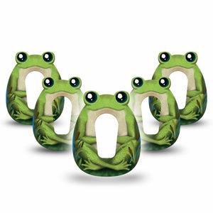 ExpressionMed Froggy Dexcom G6 Gumdrop Shape Tape, 5-Pack Tape Lily Pad Frog, Overlay Patch CGM Design