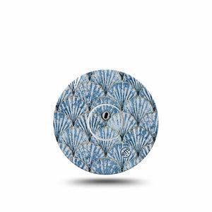 ExpressionMed Seashells Freestyle Libre 3 and Libre 3 Plus Tape, Single Tape and Single Sticker Sea Shell Pattern, Adhesive Tape Continuous Glucose Monitor Design