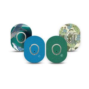 ExpressionMed Seaside Pines Variety Pack Dexcom G7 Mini Tape, Dexcom Stelo Glucose Biosensor System, 4-Pack Tape and 4-Pack Stickers Variety Ocean and Desert, Patch Continuous Glucose Monitor Design