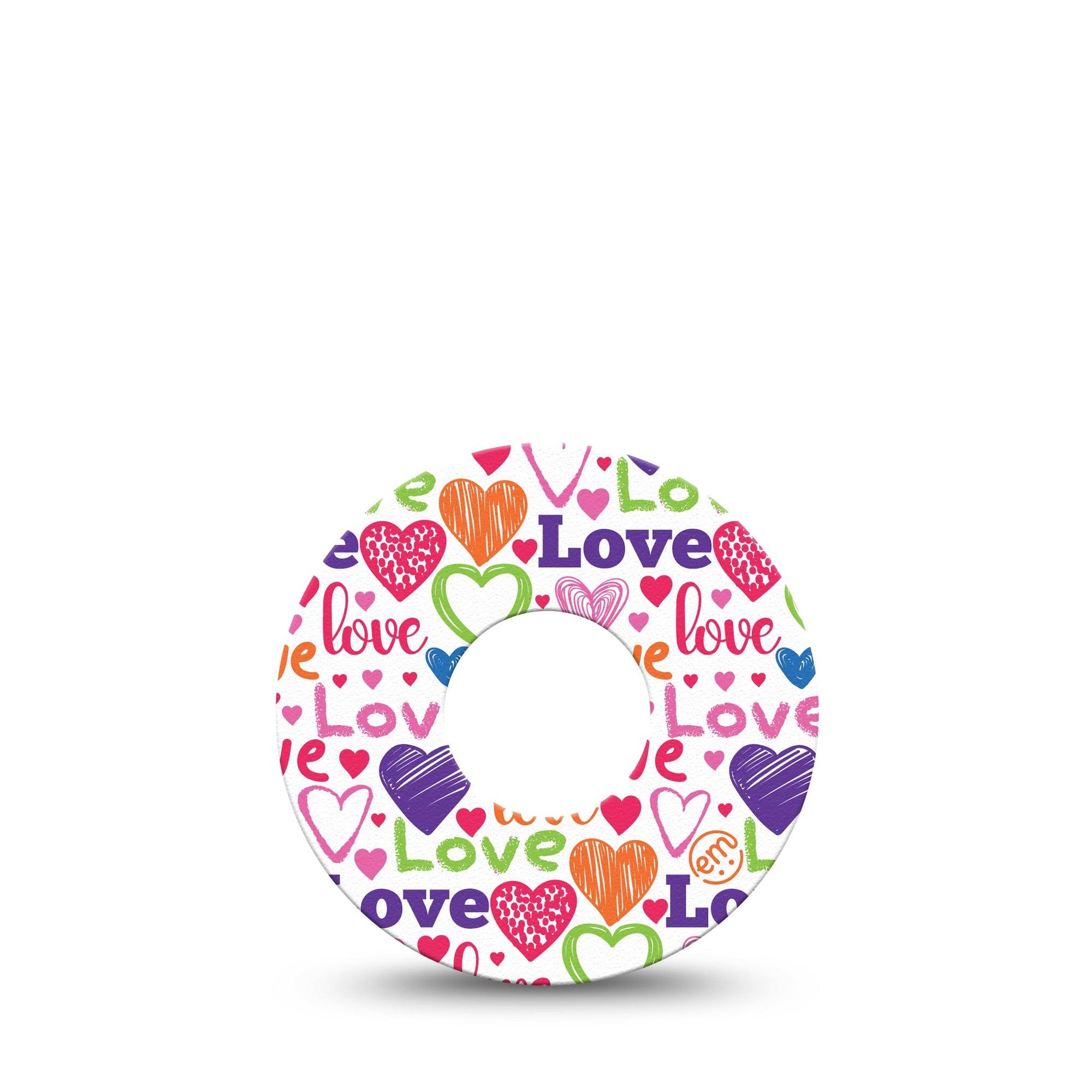 ExpressionMed Abundance of Love Infusion Set Tape Single Tape Vivid Heart Array And Love, Overlay Patch CGM Design