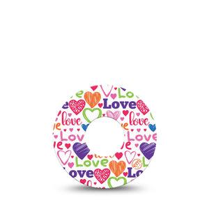 ExpressionMed Abundance of Love Infusion Set Tape Single Tape Vivid Heart Array And Love, Overlay Patch CGM Design