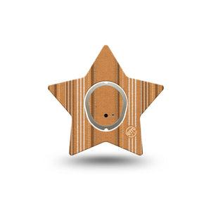 ExpressionMed Golden Oxford Dexcom G7 and Dexcom Stelo Glucose Biosensor System Star, Single Tape and Single Sticker Orange stripes Adhesive Patch for CGM