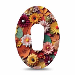 ExpressionMed 3D Floral Dexcom G6 Tape Single Tape 3D Inspired Flower Art, Plaster CGM Design