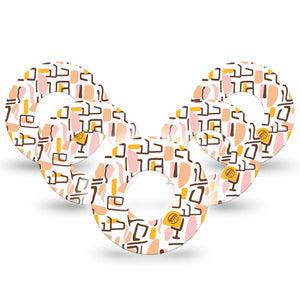 ExpressionMed Squiggles Freestyle Libre and Libre 2 Plus Tape, Abbott Lingo, 5-Pack Tape Eye-Catching Shapes, Fixing Ring Tape Continuous Glucose Monitor Design