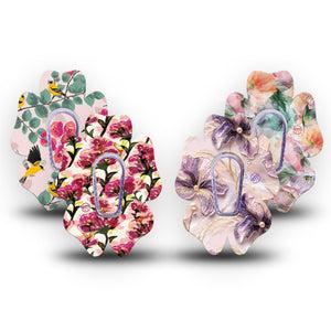 ExpressionMed Warm Florals Dexcom G6 Flower, tape and sticker  Pearly lilacs and pinks Decorative Patch for CGM