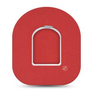 ExpressionMed Cherry Red Omnipod Tape, Single Tape and Single Sticker Color Sample Inspired, Adhesive Patch Pump Design