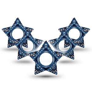 ExpressionMed Indigo Loomwork Infusion Star, 10-Pack Wool texture pattern Waterproof Sensor Cover For Pump