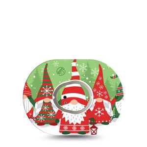 ExpressionMed Holiday Gnomies Dexcom G7 Mini Tape, Dexcom Stelo Glucose Biosensor System, Single Tape and Single Sticker Christmas Magic Gnomies, Patch Continuous Glucose Monitor Design