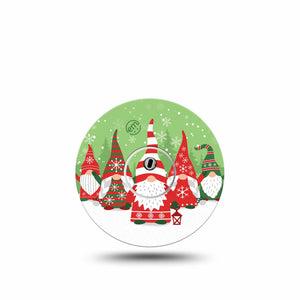 ExpressionMed Holiday Gnomies Freestyle Libre 3 Tape Single Tape and Single Sticker Bright Cute Christmas Gnomes, Adhesive Tape CGM Design