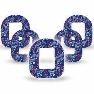 ExpressionMed Independence Paisley Tandem Mobi Tape 5-Pack Tape Fourth of July Ornamental Pattern, Adhesive Tape Pump Design