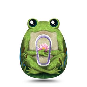 ExpressionMed Froggy Dexcom G6 Gumdrop Shape Tape, Single Tape and Single Sticker Cute Frog, Overlay Patch CGM Design