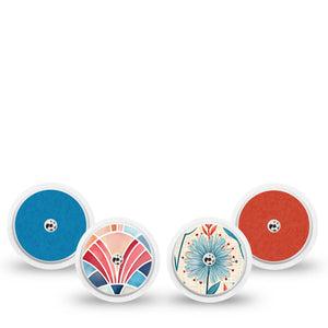 ExpressionMed Teal Rouge Freestyle Libre, Libre 2 Plus, and Abbott Lingo Sticker, 4-Pack Sticker red teal aesthetic Overlay Patch for Continuous Glucose Monitor