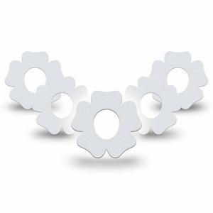 ExpressionMed White Dexcom G7 Flower Shape Tape, Dexcom Stelo Glucose Biosensor System, 5-Pack Tape Timeless Look, Plaster CGM Design