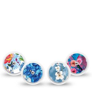 ExpressionMed Sakura Sky Variety Pack Freestyle Libre and Libre 2 Plus Sticker, Abbott Lingo, 4-Pack Sticker Variety Vibrant Sakura Blooms, Vinyl Graphics Continuous Glucose Monitor Design