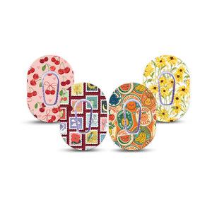 ExpressionMed Sweet Stickers Dexcom G6 Mini, tape and sticker  Adorbale fruits and florals Waterproof Adhesive Tape for CGM