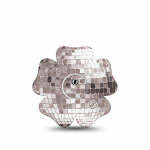 ExpressionMed Mirror Ball Freestyle Libre 3 and Libre 3 Plus Flower, Single Tape and Single Sticker Mirror disco ball Adhesive Tape for CGM