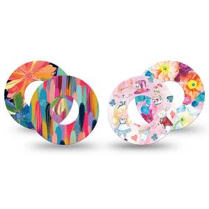 ExpressionMed Soft-Tone Freestyle Libre, Libre 2 Plus, and Abbott Lingo, 4-Pack Tape light color pattern Decorative Patch for Continuous Glucose Monitor