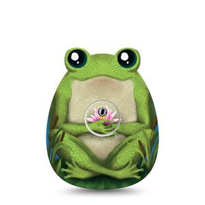 ExpressionMed Froggy Freestyle Libre 3 and Libre 3 Plus Gumdrop Shape Tape, Single Tape and Single Sticker Green Frog, Overlay Patch CGM Design