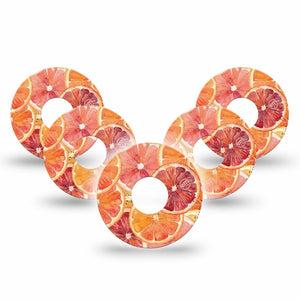 ExpressionMed Oranges Freestyle Libre 3 and Libre 3 Plus, 5-Pack Hand-painted orange slices Sensor Decoration for CGM