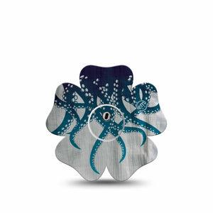 ExpressionMed Tentacles Freestyle Libre 3 and Libre 3 Plus Flower Shape Tape, Single Tape and Single Sticker Octopus Tentacle, Overlay Tape CGM Design
