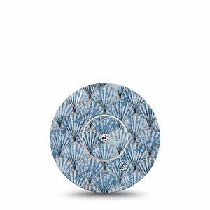 ExpressionMed Seashells Freestyle Libre and Libre 2 Plus Sticker and Tape, Abbott Lingo,  Summer Blue Sea Life, Adhesive Sticker and Tape Design Continuous Glucose Monitor Design